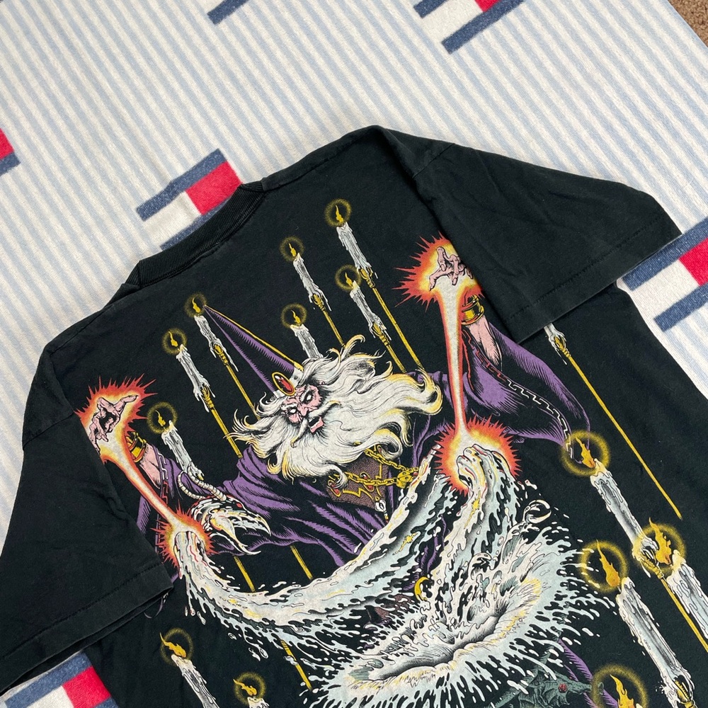 Vintage 1994 Liquid Blue Wizard Double Sided AOP all over print tee shirt - Picture 12 of 16